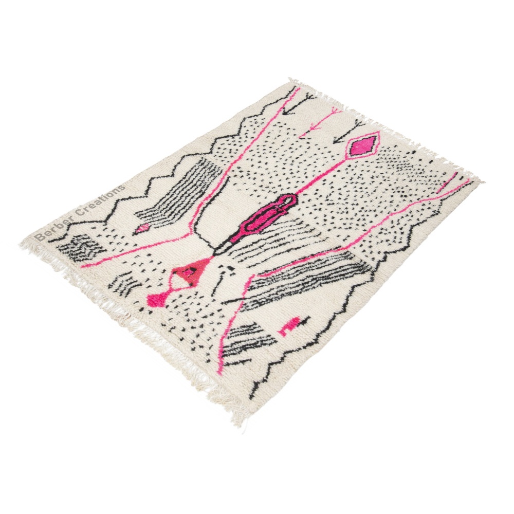 Handwoven Pink Moroccan Azilal Rug - ADALET - Image 2