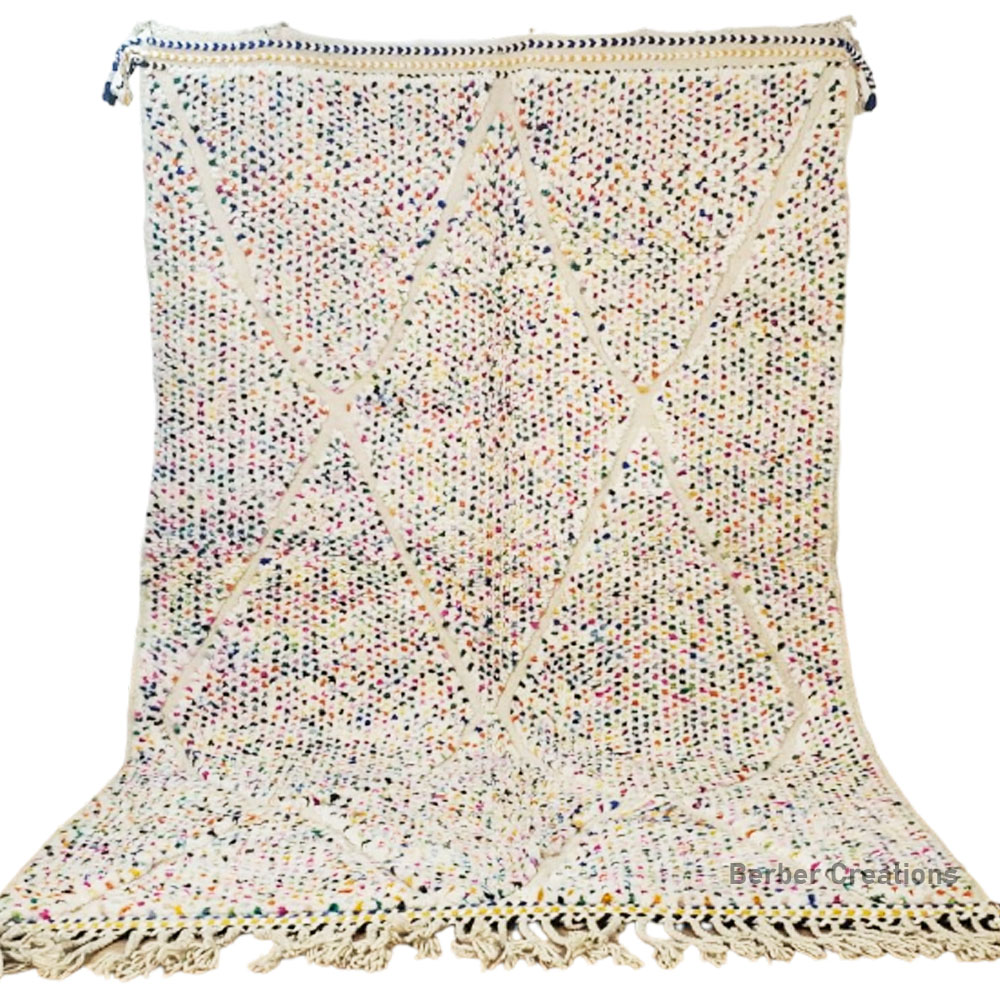 moroccan beni ourain rug colorful dots