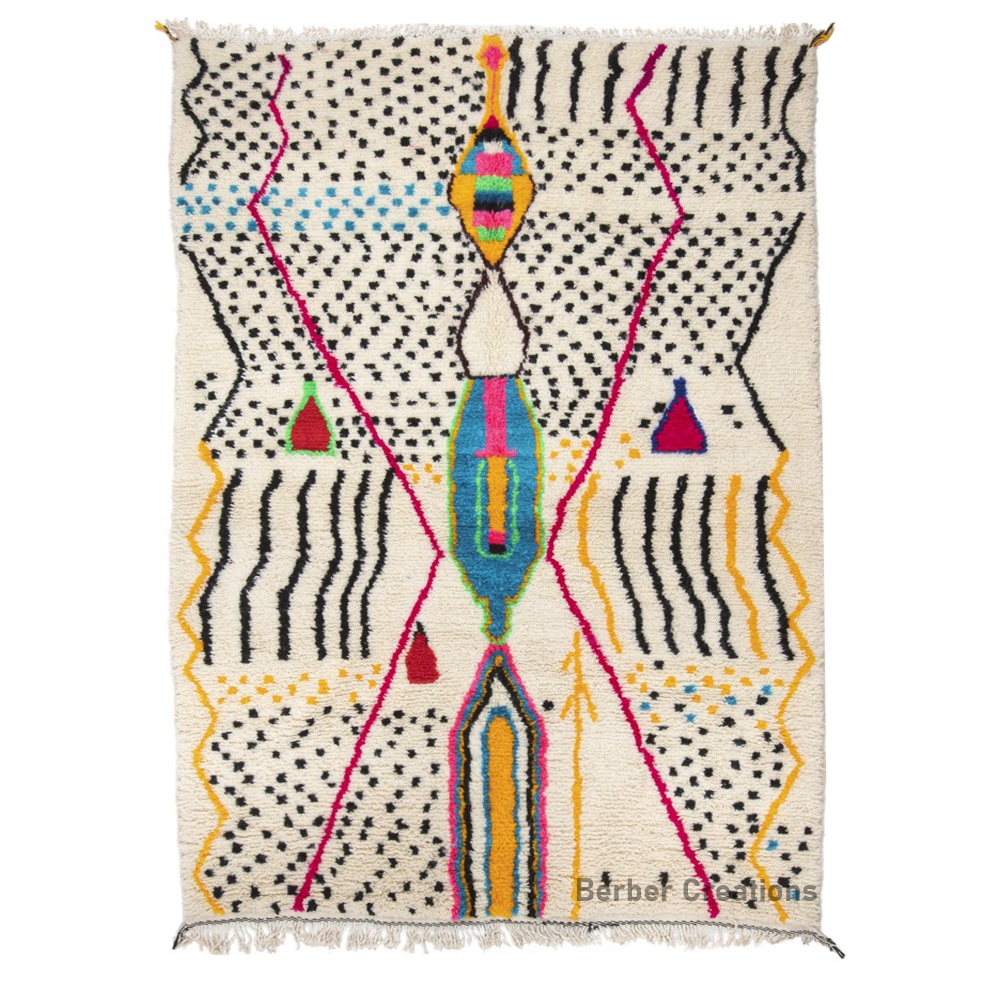 Moroccan colorful azilal rug