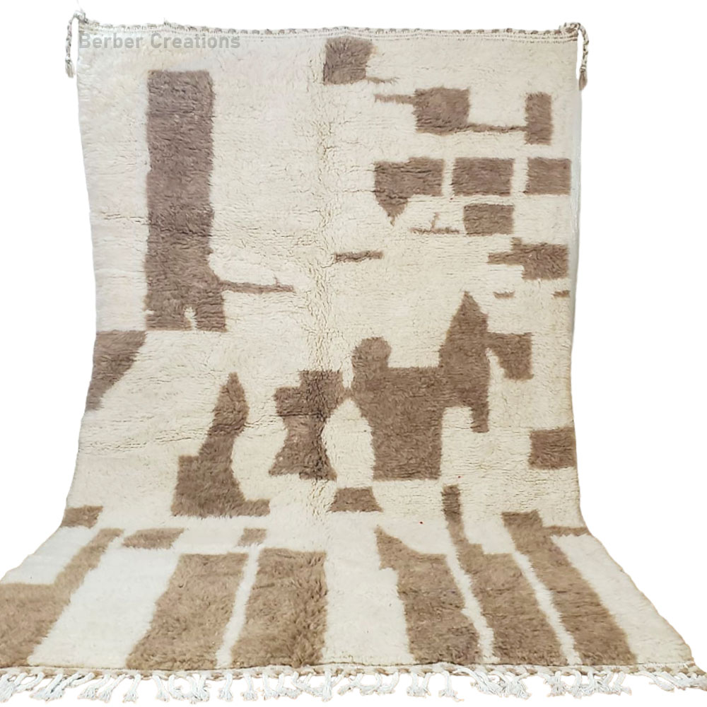 shag moroccan berber rug beige