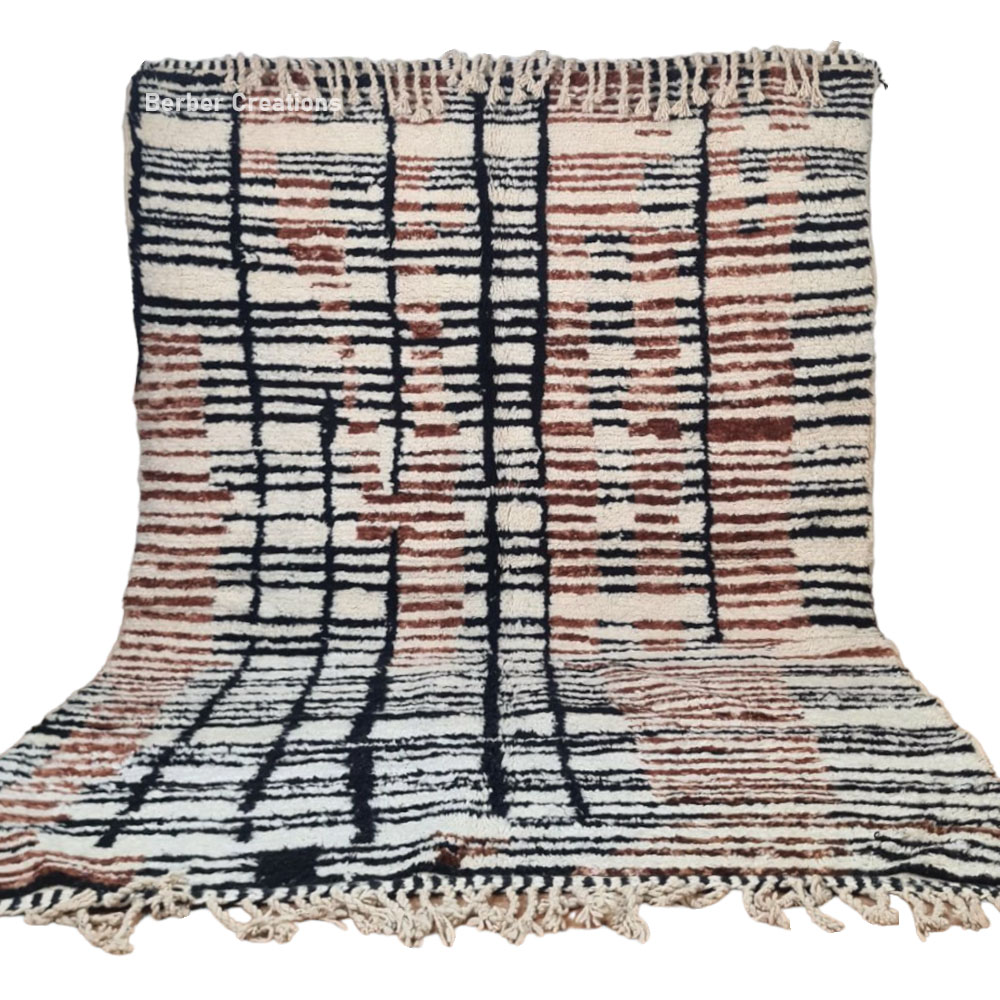 striped moroccan beni ourain rug