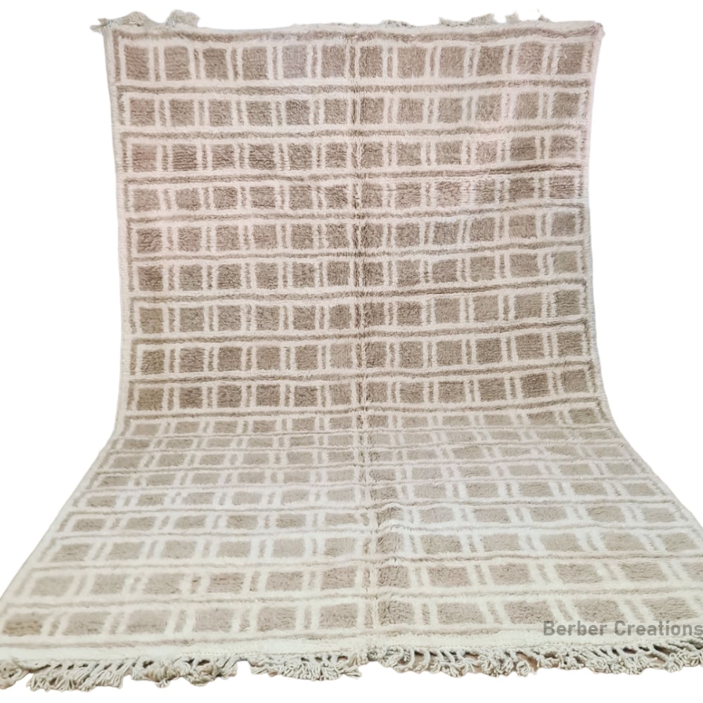 beige moroccan beni ourain rug