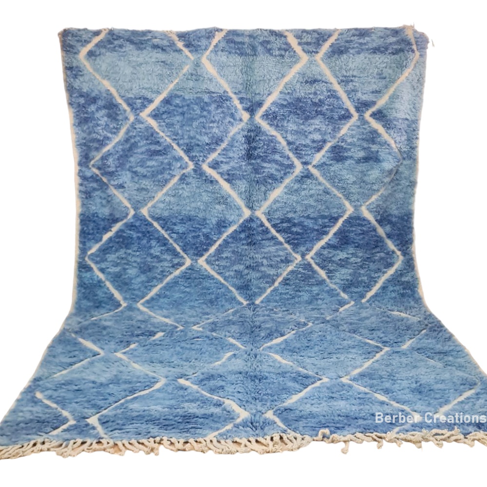 blue moroccan beni ourain rug