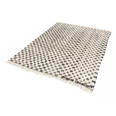 Checkered Moroccan Beni Rug Black and White – MBR0076