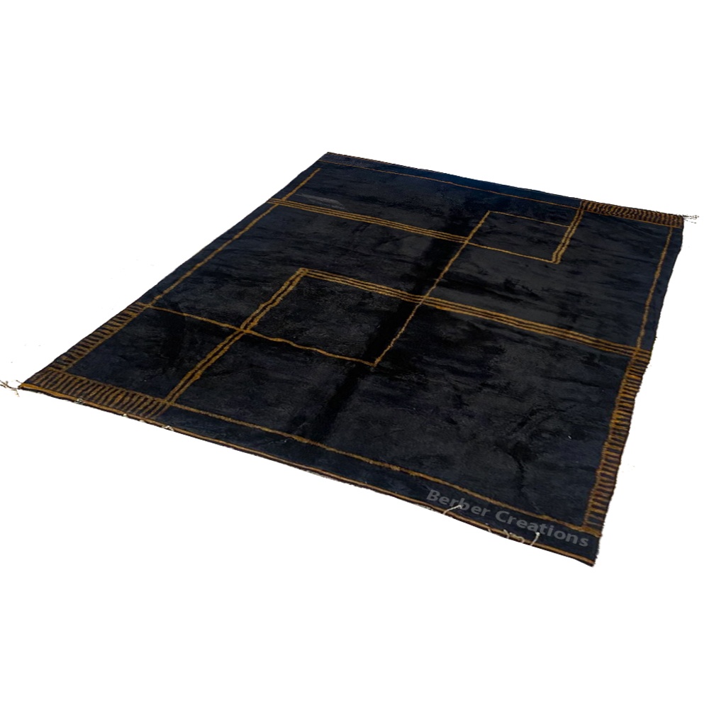 Modern Moroccan Beni Rug Black - MB0134 - Image 2