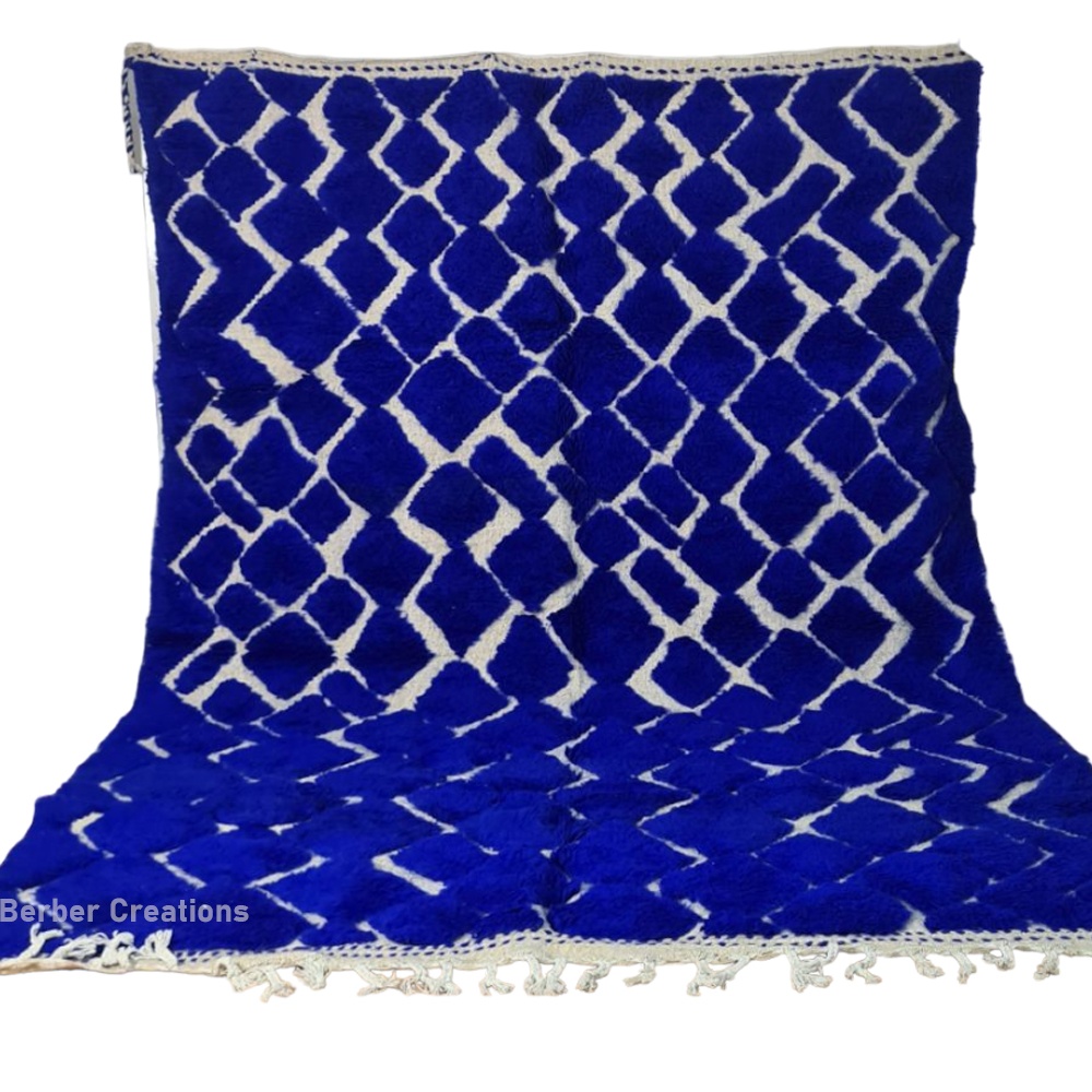 moroccan beni ourain rug blue