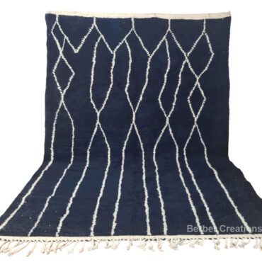 Shag Moroccan Wool Rug Black 6.5’x9.8′