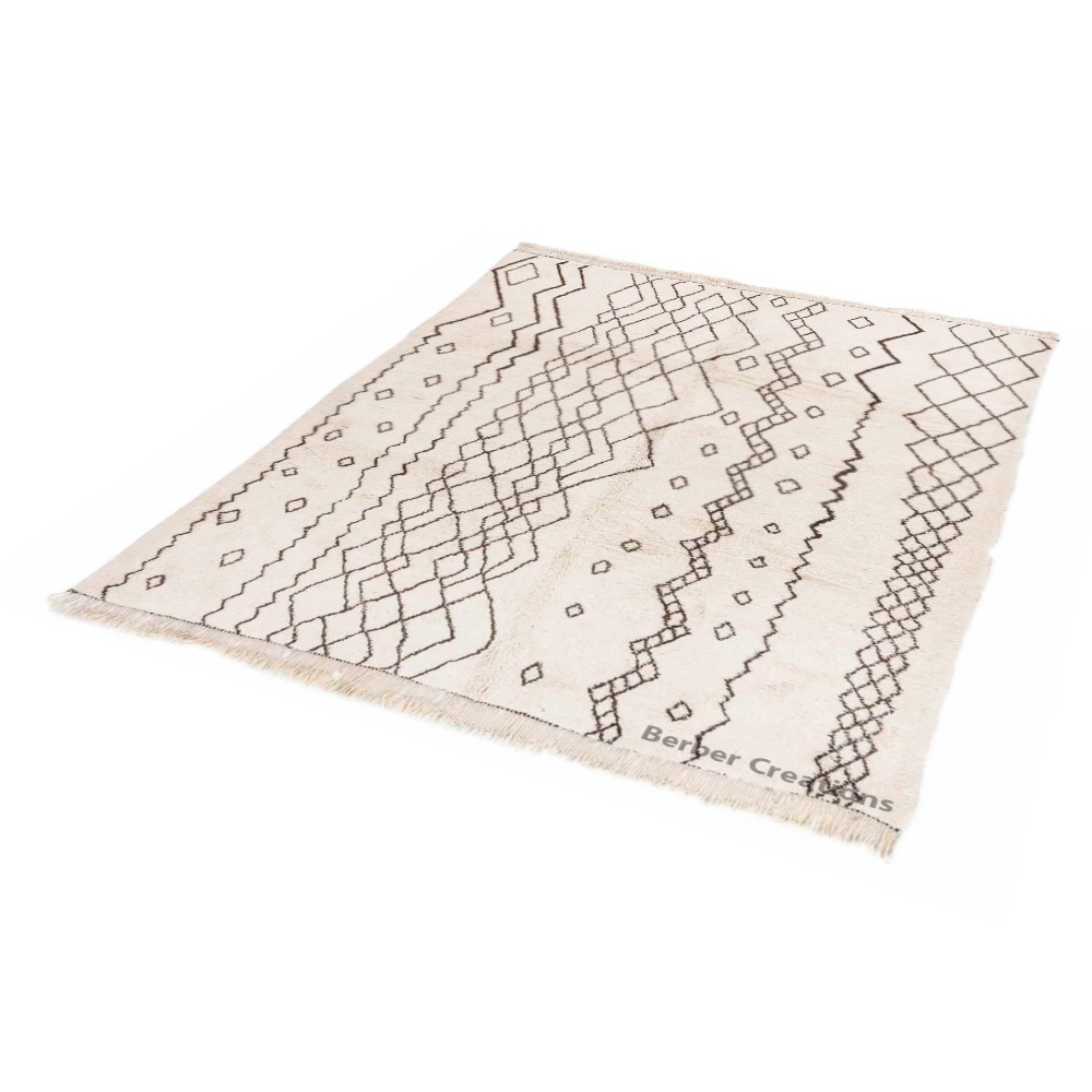 Moroccan Beni Rug Black and White - MB0126 - Image 2