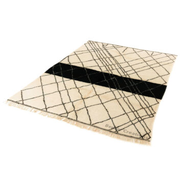 Moroccan Beni Rug Black and White – MB0120