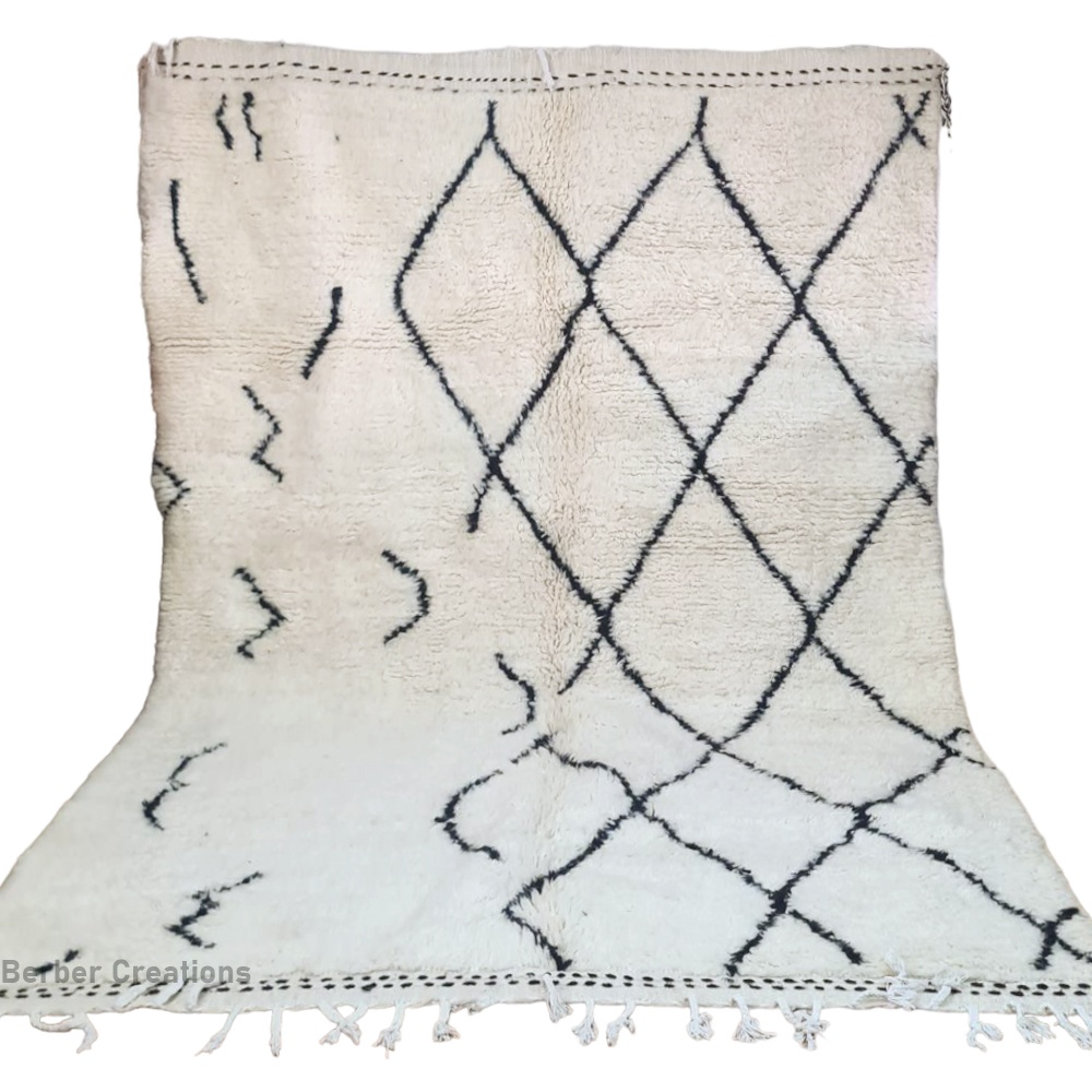 moroccan beni ourain rug black and white