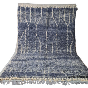 Shag Moroccan Wool Rug Blue 6.5’x9.8′