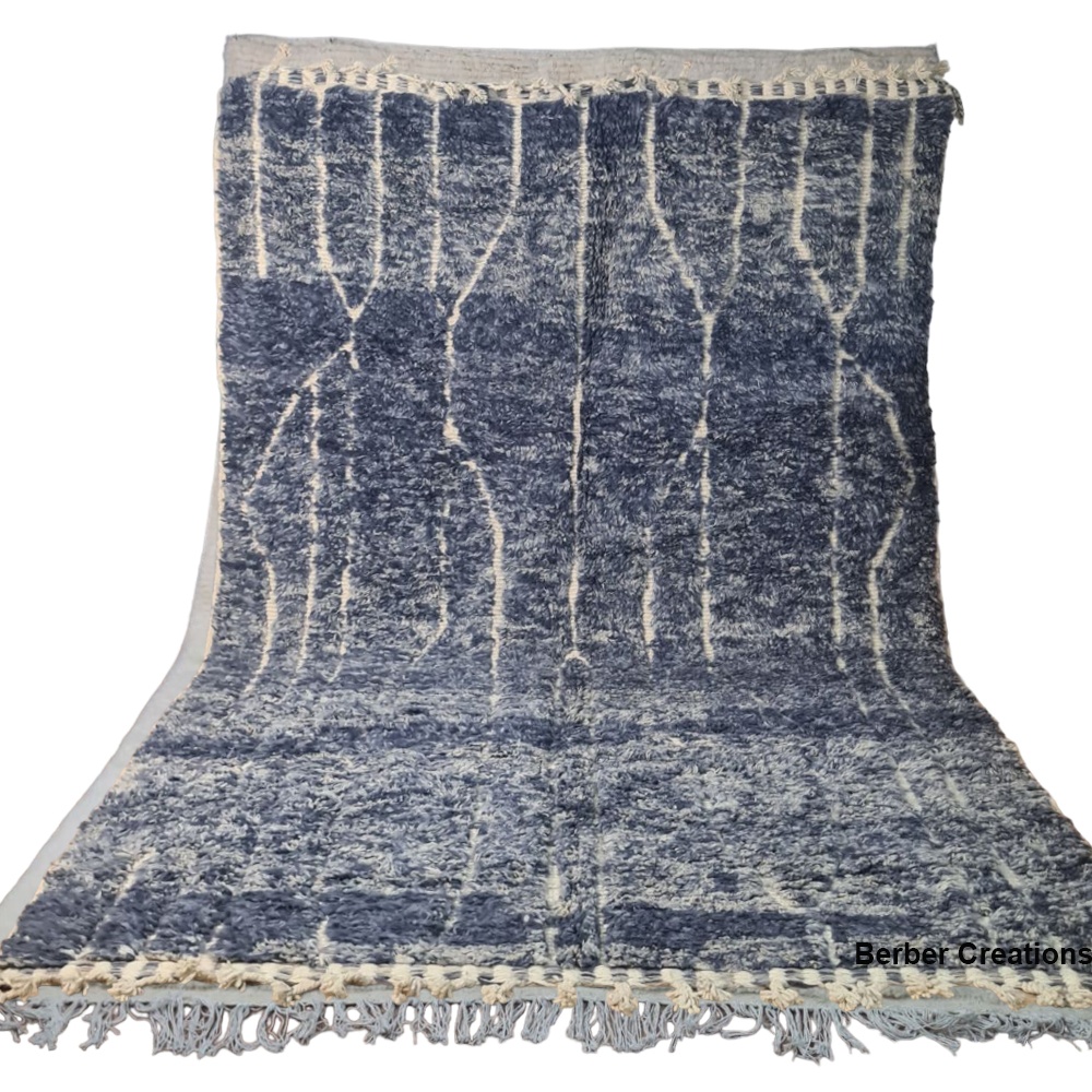 moroccan beni ourain rug blue