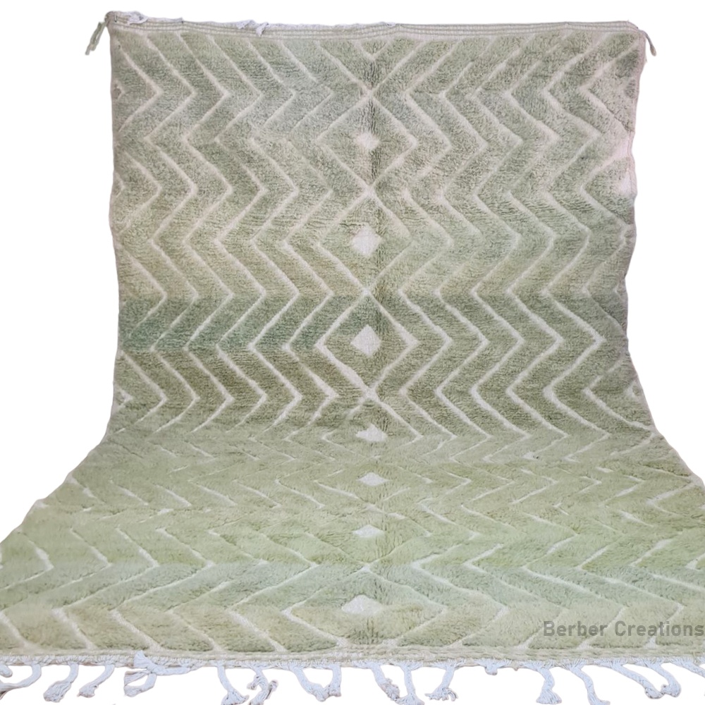 moroccan beni ourain rug green