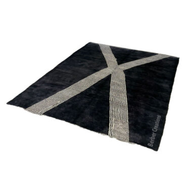 Contemporary Moroccan Beni Rug Black- MB0131