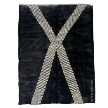 Contemporary Moroccan Beni Rug Black- MB0131