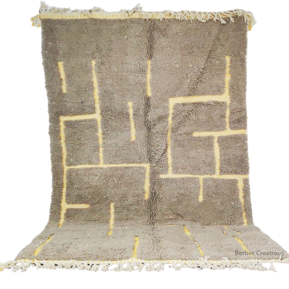 shag moroccan beni ourain wool rug taupe