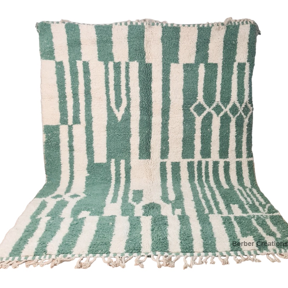 shag moroccan beni ourain rug sage green