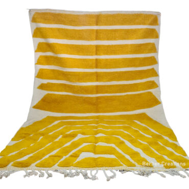 Textured Yellow Moroccan Berber Rug 6.5’x9.8′ – KARIM