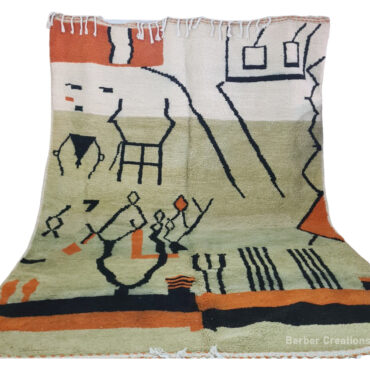 Unique Moroccan Abstract Berber Rug 6.5’x9.8′ – ADAM