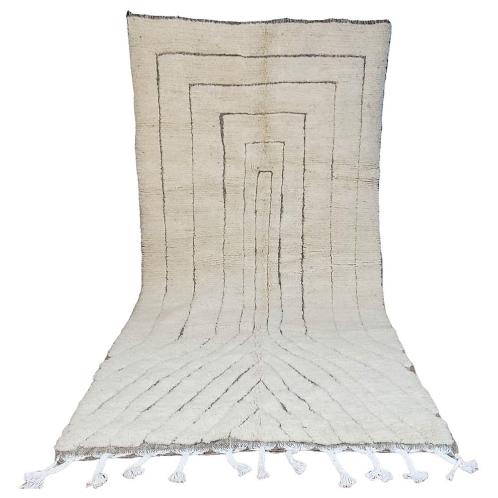 White moroccan wool rug