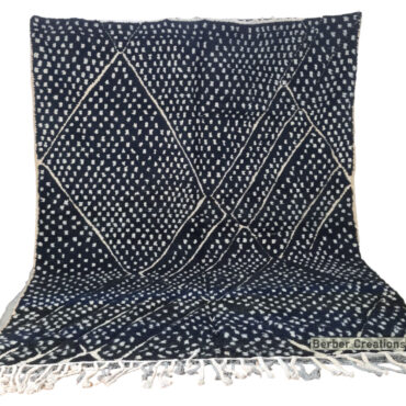 Black Moroccan Rug With White Dots 6.5’x9.8′ – IMRT