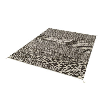 Checkered Moroccan Beni Rug Black and White – MB0117