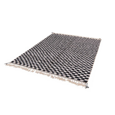 Checkered Moroccan Beni Rug Black and White – MBR0101