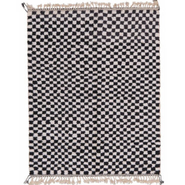 Checkered Moroccan Beni Rug Black and White – MBR0101