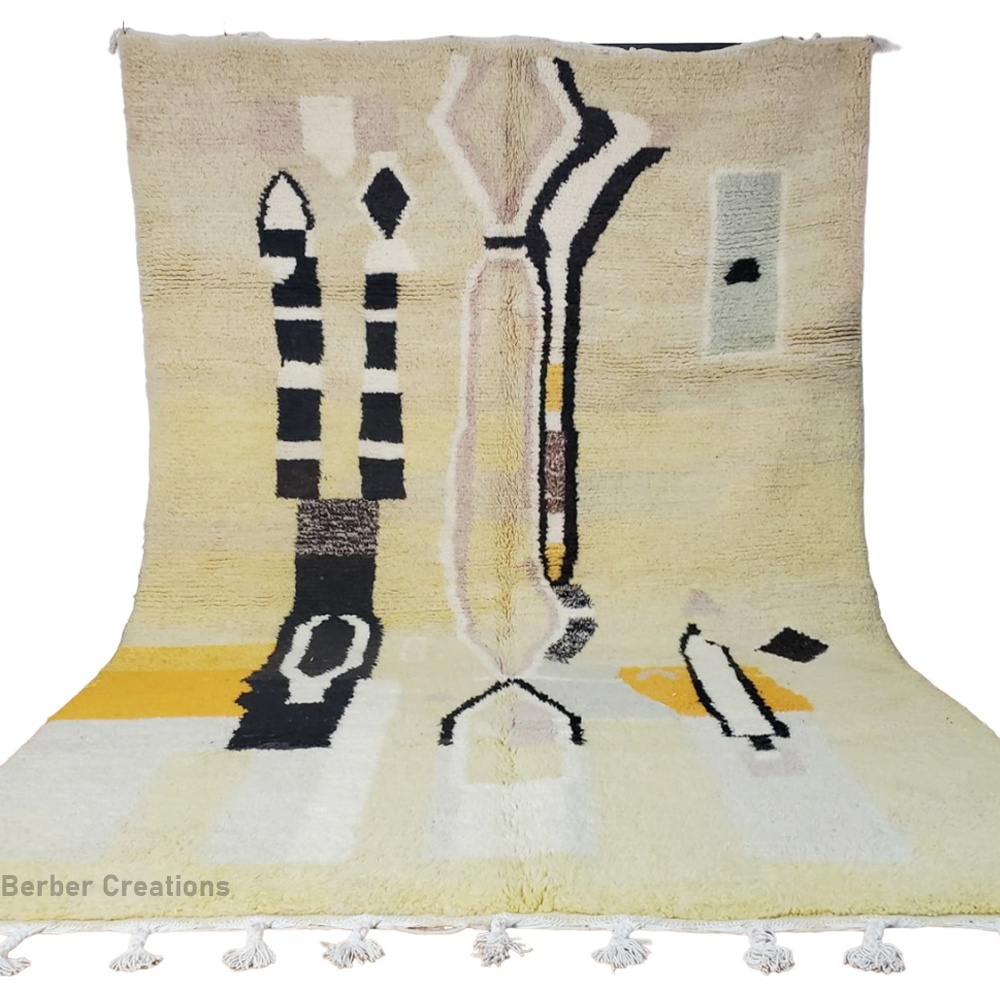 handmade abstract moroccan wool rug