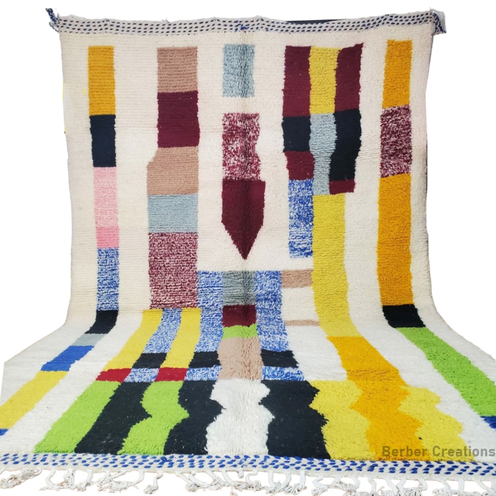 Moroccan abstract colorful berber wool rug