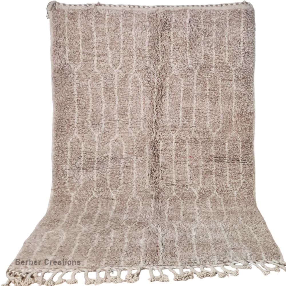 Moroccan beni ourain rug beige