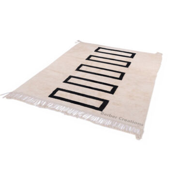 Moroccan Beni Rug Black and White – MB0111