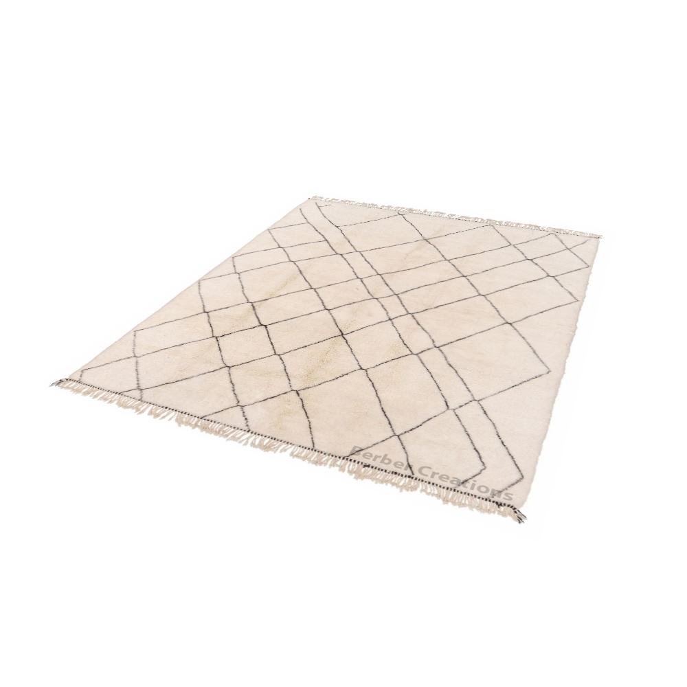 Moroccan Beni Rug Black and White - MB0113 - Image 2