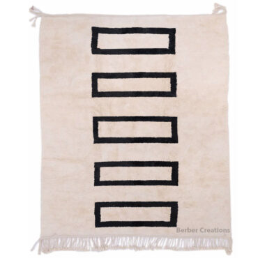 Moroccan Beni Rug Black and White – MB0111