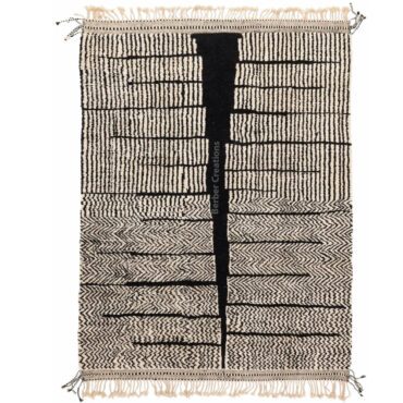 Moroccan Beni Rug Black and White – MB0112