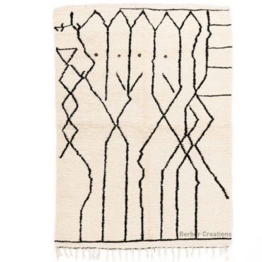 Moroccan Beni Rug Black and White – MBR0012