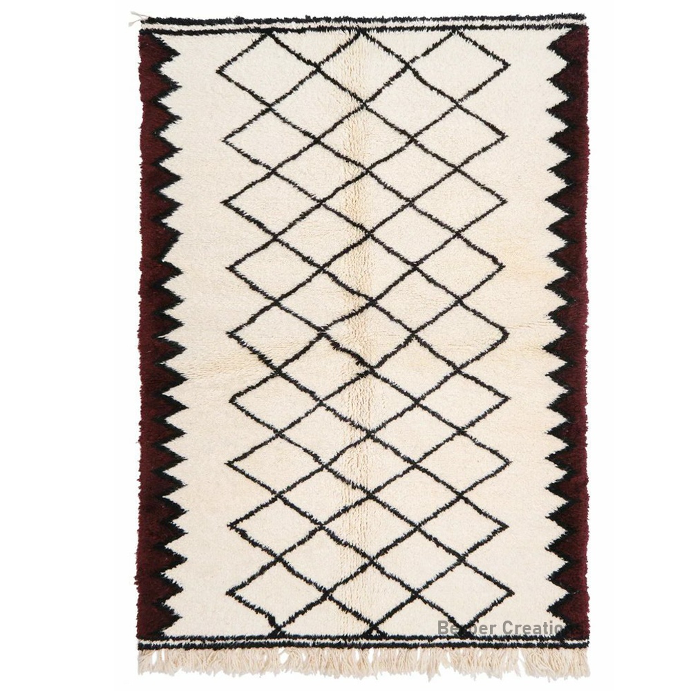 moroccan beni ourain rug black and white
