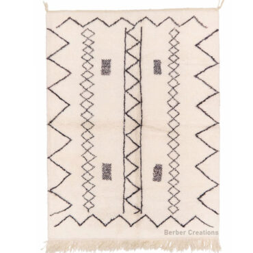 Moroccan Beni Rug Black and White – MBR0017