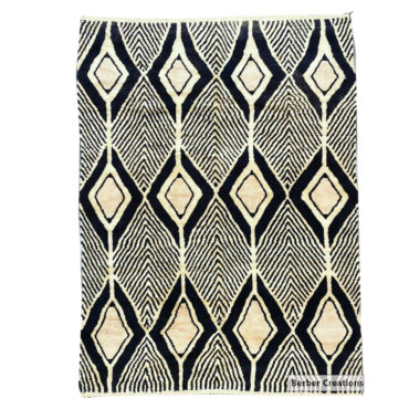 Contemporary Moroccan Beni Rug Black And White –  MB0132