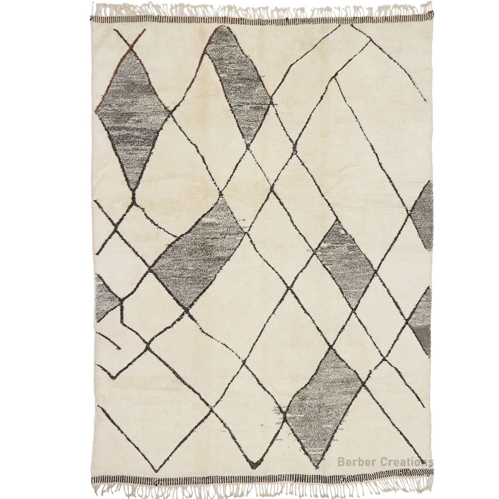 moroccan beni ourain rug black and white