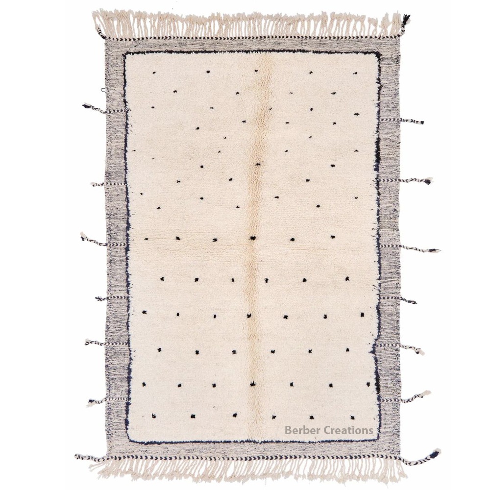 moroccan beni ourain rug black and white dots