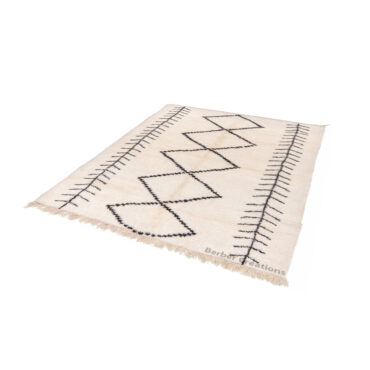 Moroccan Beni Rug Black and White Tribal – MBR0104