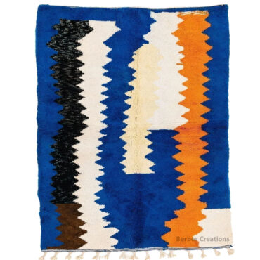 Moroccan Beni Rug Blue and Orange – MB0124