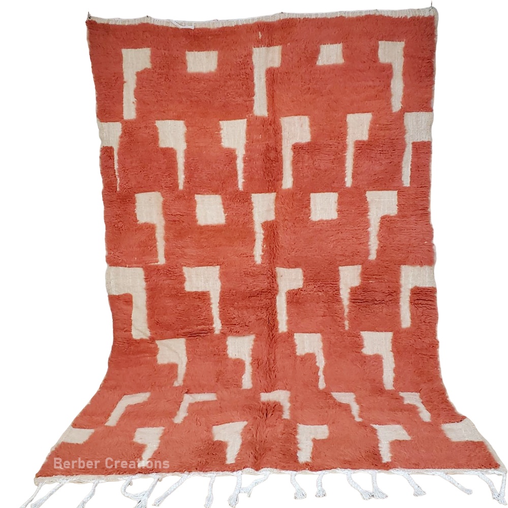 moroccan beni ourain rug brick red