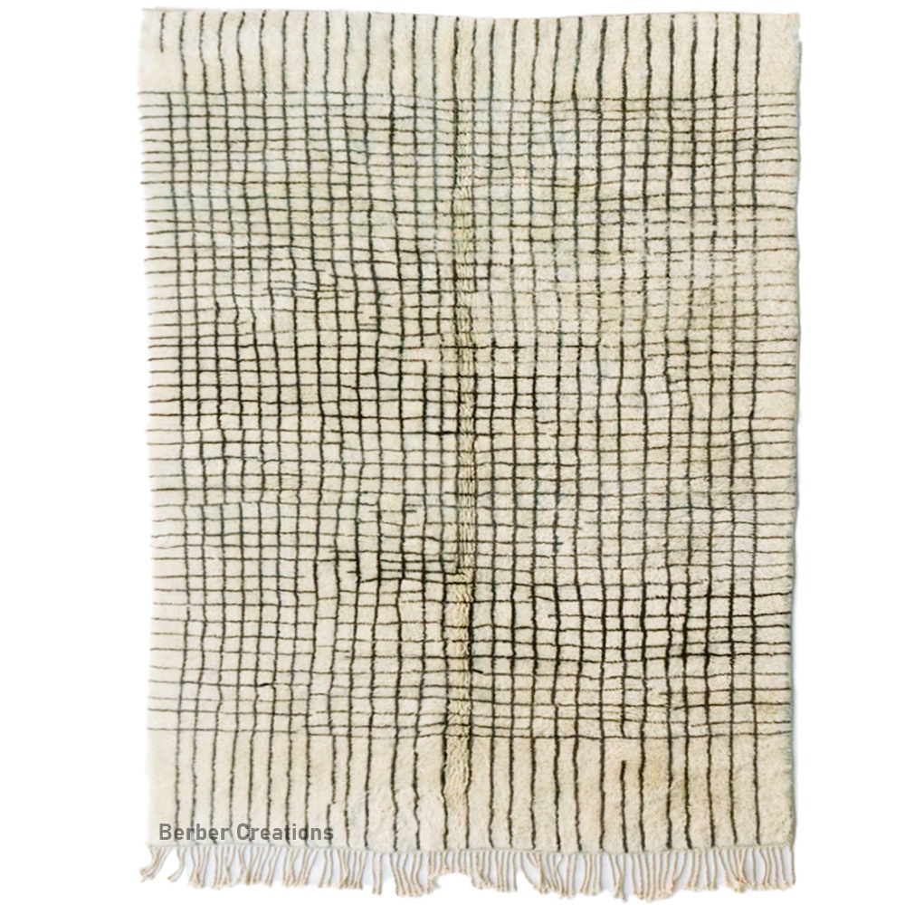 moroccan beni ourain rug grid pattern