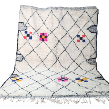 Shag Moroccan Wool Rug Mondrian Style 6.5’x9.8′