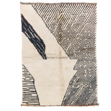 Moroccan Beni Rug Black and White – MB0119