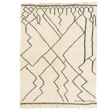 Moroccan Beni Rug Black and White – MB0122