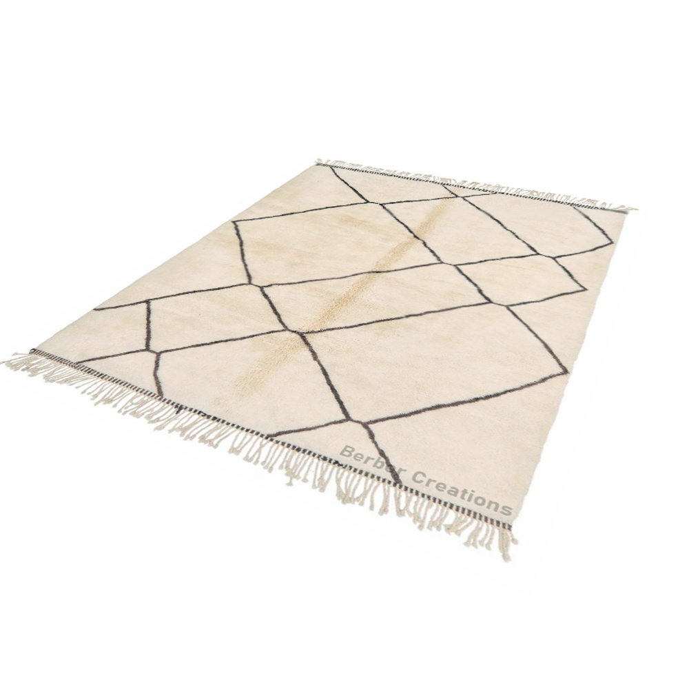 Moroccan Beni Ourain Rug Black and White - MBR0046 - Image 2