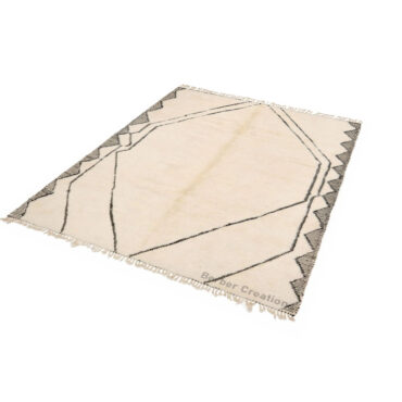 Striped Moroccan Rug Black and White – MBR0047